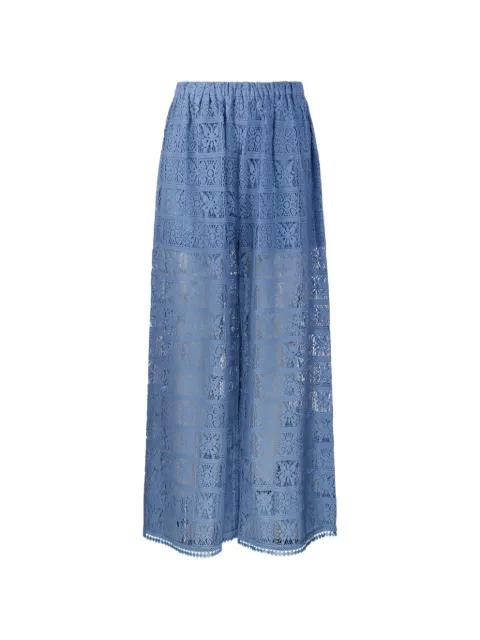 guipure-lace palazzo pants by INTO THE EAST