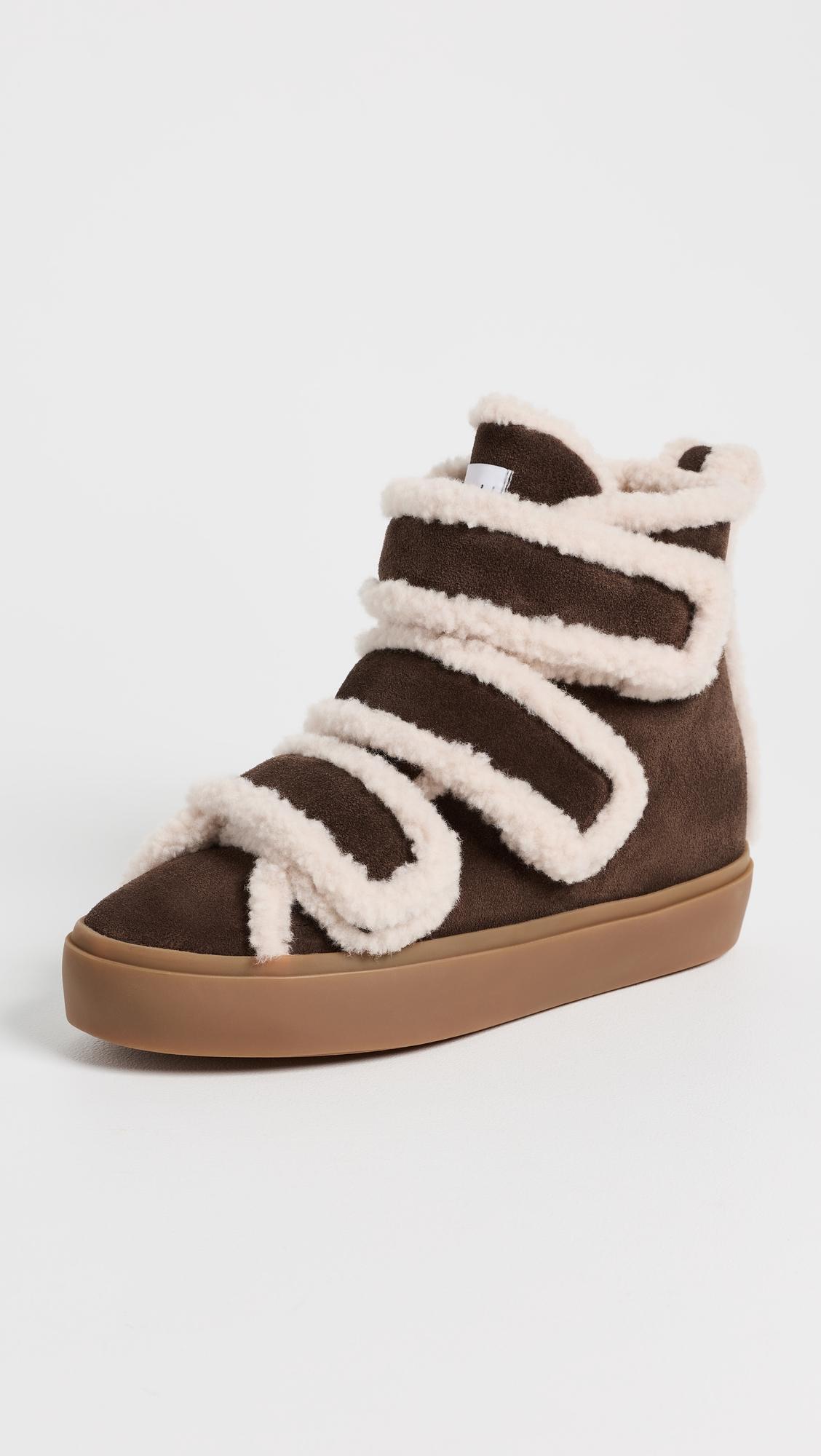 Sherpa Velcro Wedge Ankle Boots by INUIKII