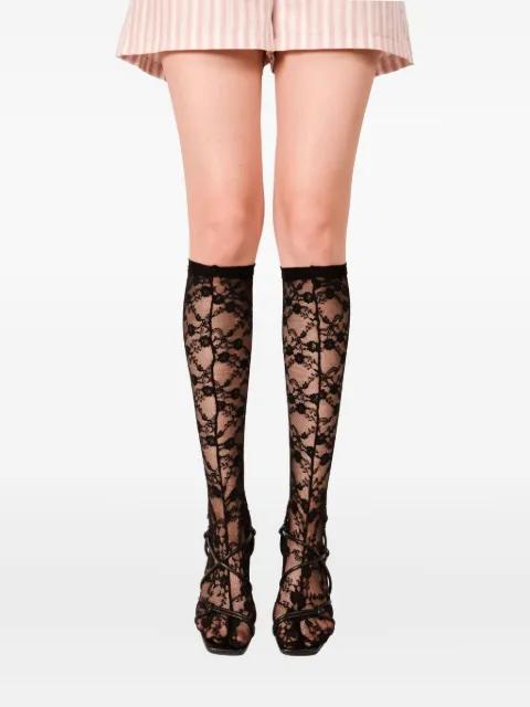 Brody Long lace-patterned knee-length stockings by IOANA CIOLACU