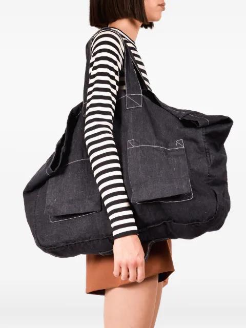 Denim pocket-detail tote bag by IOANA CIOLACU