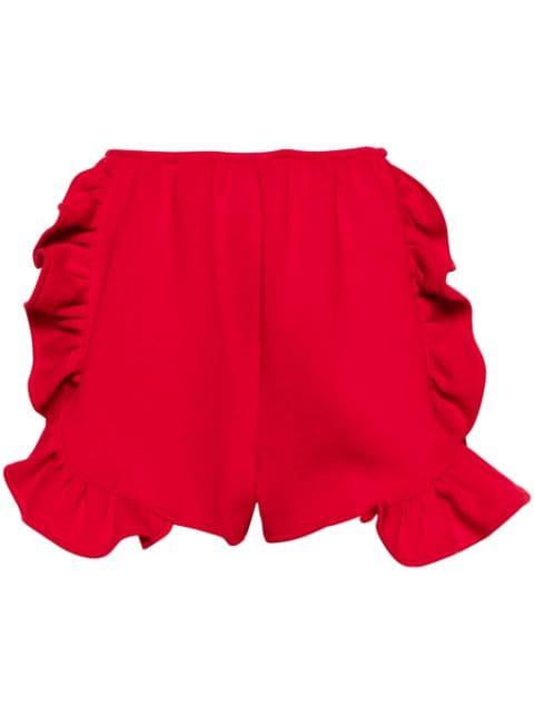 Peony ruffled jersey shorts by IOANA CIOLACU