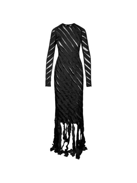 Spiral fringed maxi dress by IOANA CIOLACU