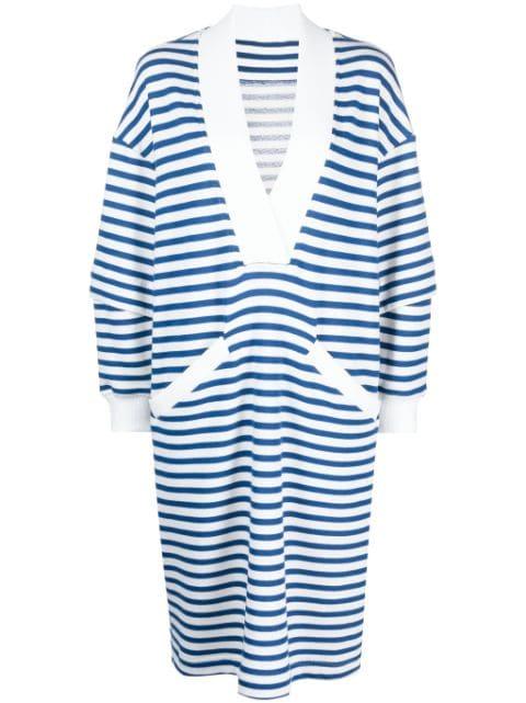 V-neck striped midi dress by IOANA CIOLACU