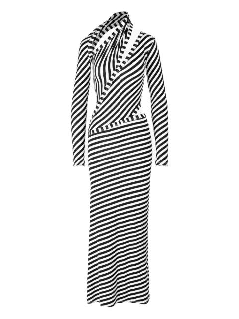 diagonal-stripe cut-out maxi dress by IOANA CIOLACU