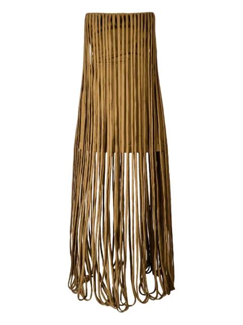 fringed strapless dress by IOANA CIOLACU