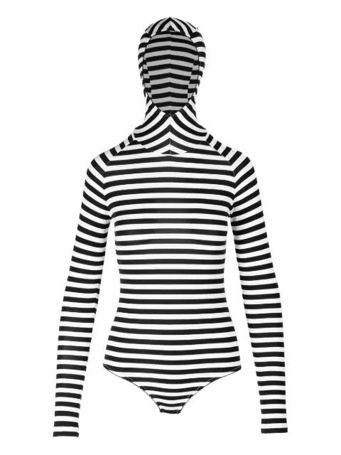 hoodied striped bodysuit by IOANA CIOLACU