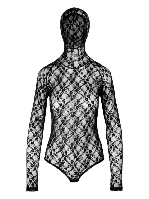 lace-pattern hoodied top by IOANA CIOLACU