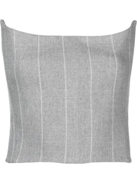 pinstripe-print off-shoulder bustier top by IOANA CIOLACU