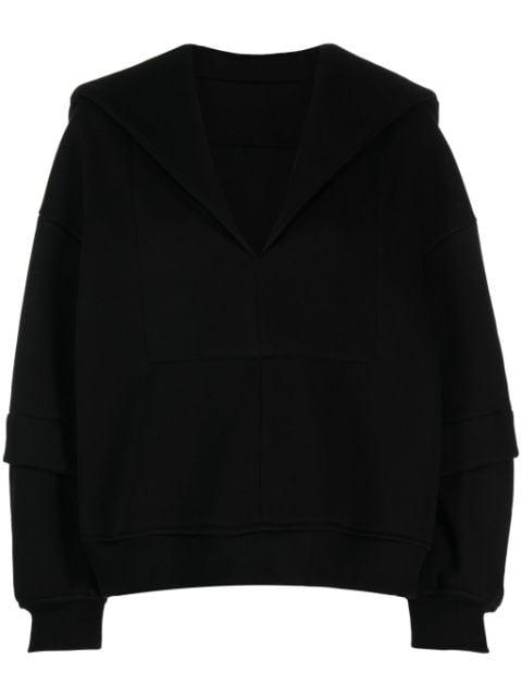 sailor-collar V-neck top by IOANA CIOLACU