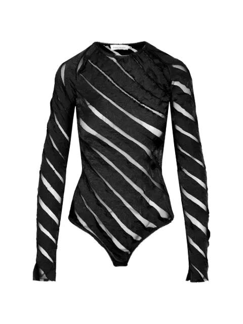spiral sheer-panel bodysuit by IOANA CIOLACU