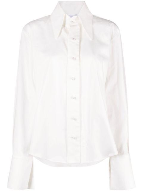 split-cuffs cotton shirt by IOANA CIOLACU