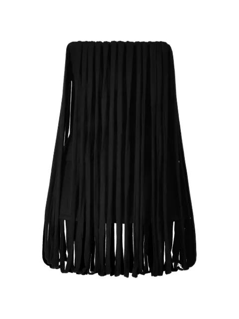 strapless fringed corset top by IOANA CIOLACU