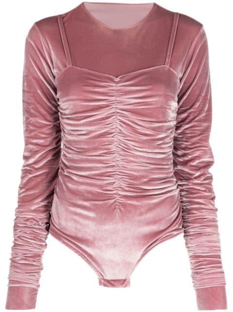 velvet-effect gathered-detail body by IOANA CIOLACU
