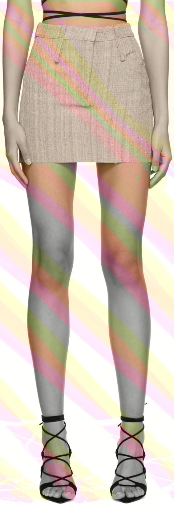 Beige Reconstructed Miniskirt by IOANNES