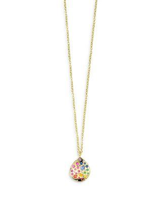 18K Yellow Gold Rock Candy Gemstone & Diamond Wavy Teardrop Pendant Necklace by IPPOLITA