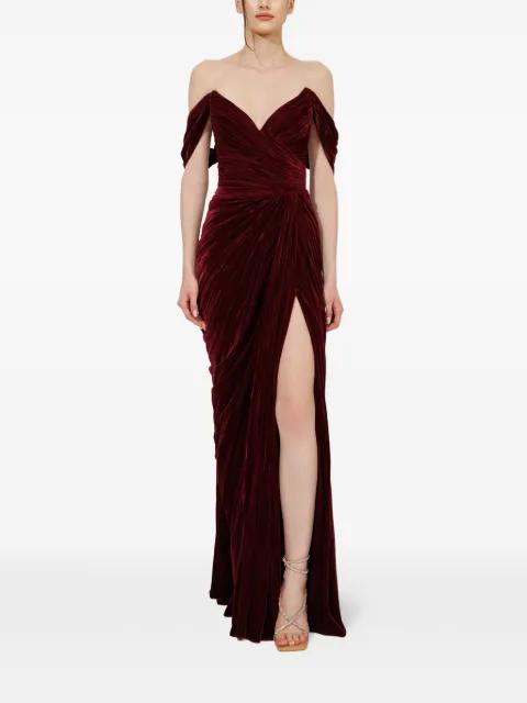 Charlotte off-shoulder slit maxi dress by IRIS SERBAN