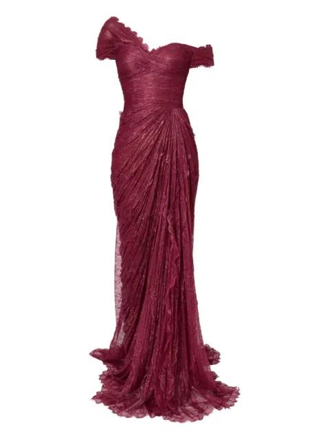 Eleria draped lace gown by IRIS SERBAN