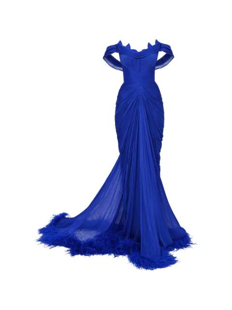 Eleria ruched maxi gown by IRIS SERBAN