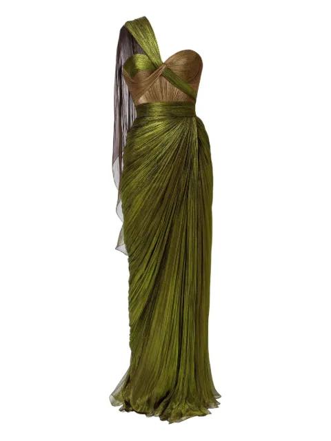 draped one-shoulder dress by IRIS SERBAN