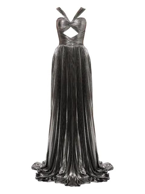 pleated twist-front dress by IRIS SERBAN