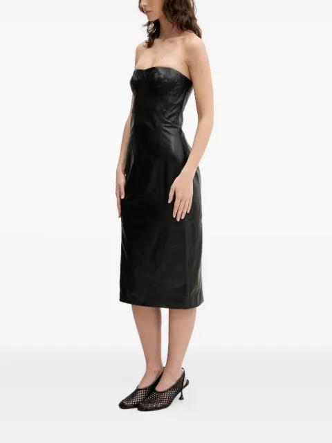 BETTI strapless leather bodice midi dress by IRO