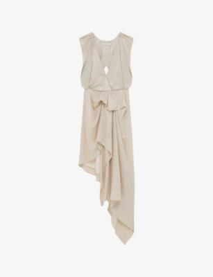 Cloven asymmetric lamé linen-blend dress by IRO