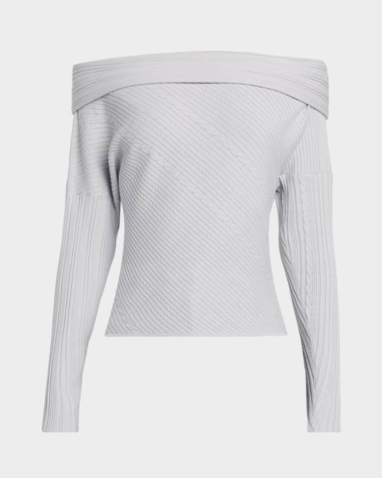 Eboni Cable-Knit Off-The-Shoulder Sweater by IRO