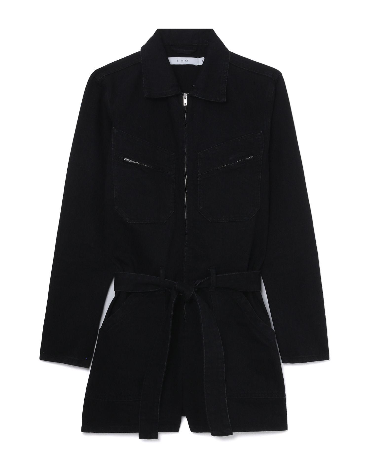Flora denim belted playsuit by IRO