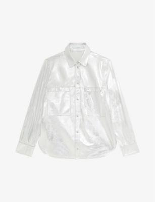 Nazil relaxed-fit metallic leather overshirt by IRO