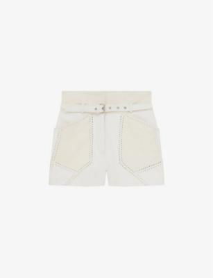 Necati stitched-patchwork leather shorts by IRO