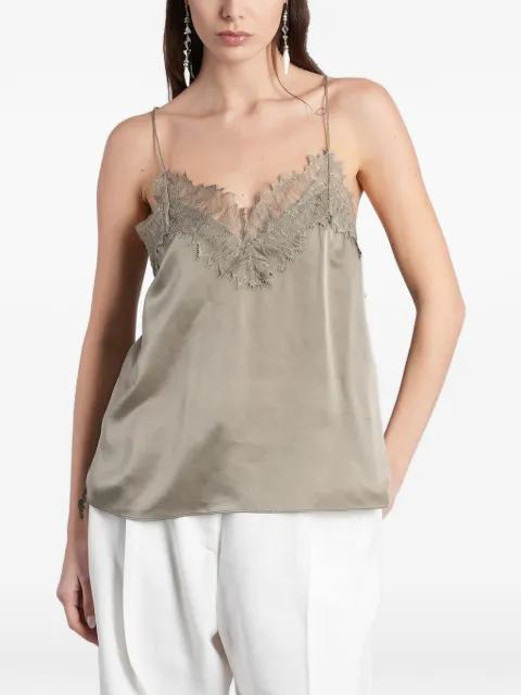 Newin lace-trim silk top by IRO