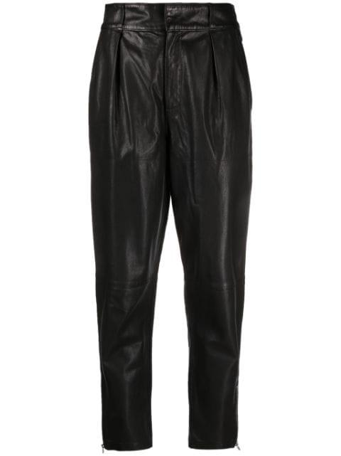 Stara high-waist leather tapered trousers by IRO