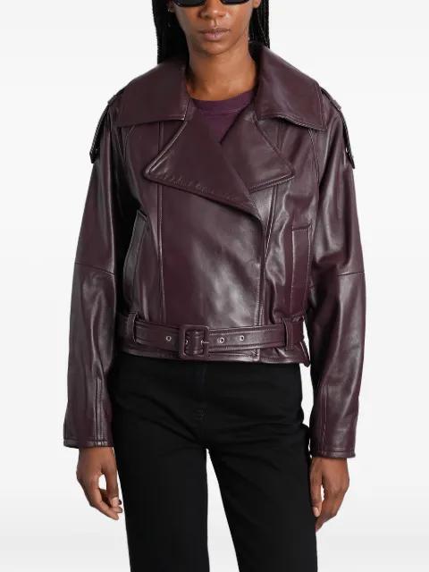 Yuria belted leather biker jacket by IRO
