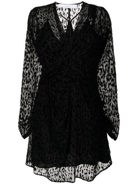 animal-print silk wrap dress by IRO
