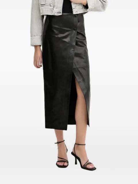 button-front leather midi skirt by IRO