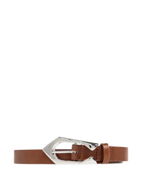 engraved-buckle leather belt by IRO