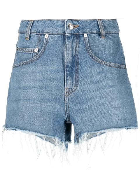 frayed-hem denim shorts by IRO