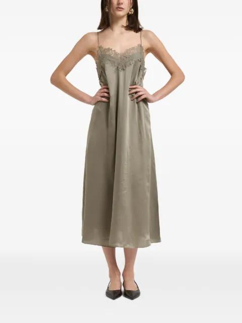 lace-trim satin midi dress by IRO