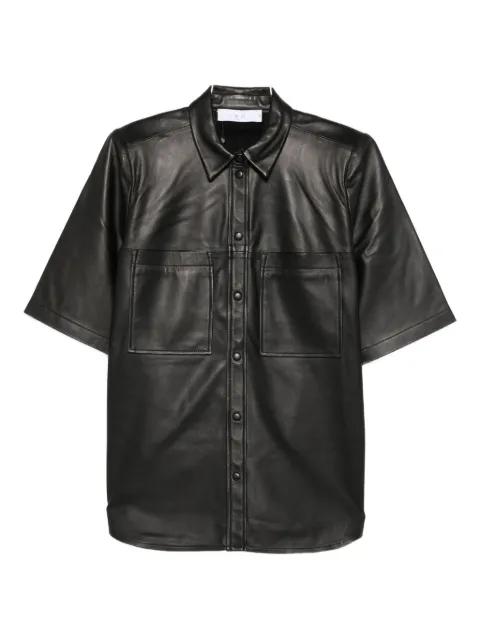 leather short-sleeve pocket shirt by IRO