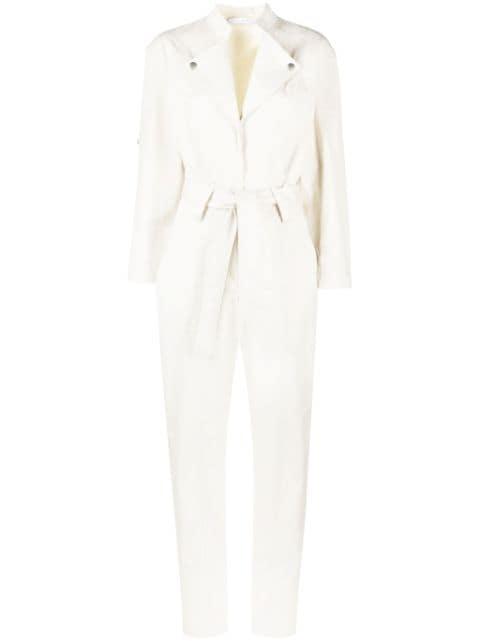 press-stud collar belted tapered jumpsuit by IRO