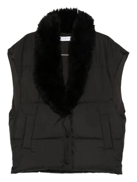 quilted faux-fur collar vest by IRO
