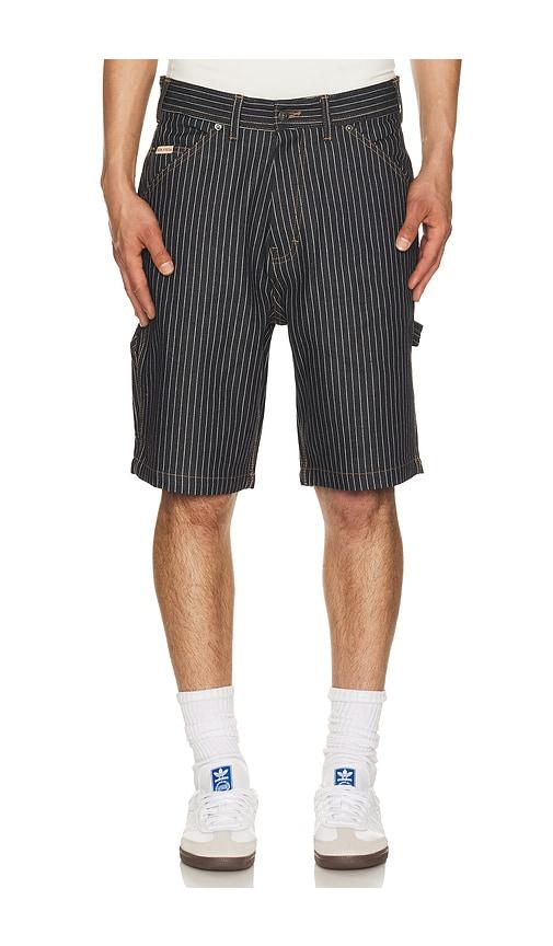 Iron & Resin Dennis Striped Denim Shorts in Navy by IRON&RESIN