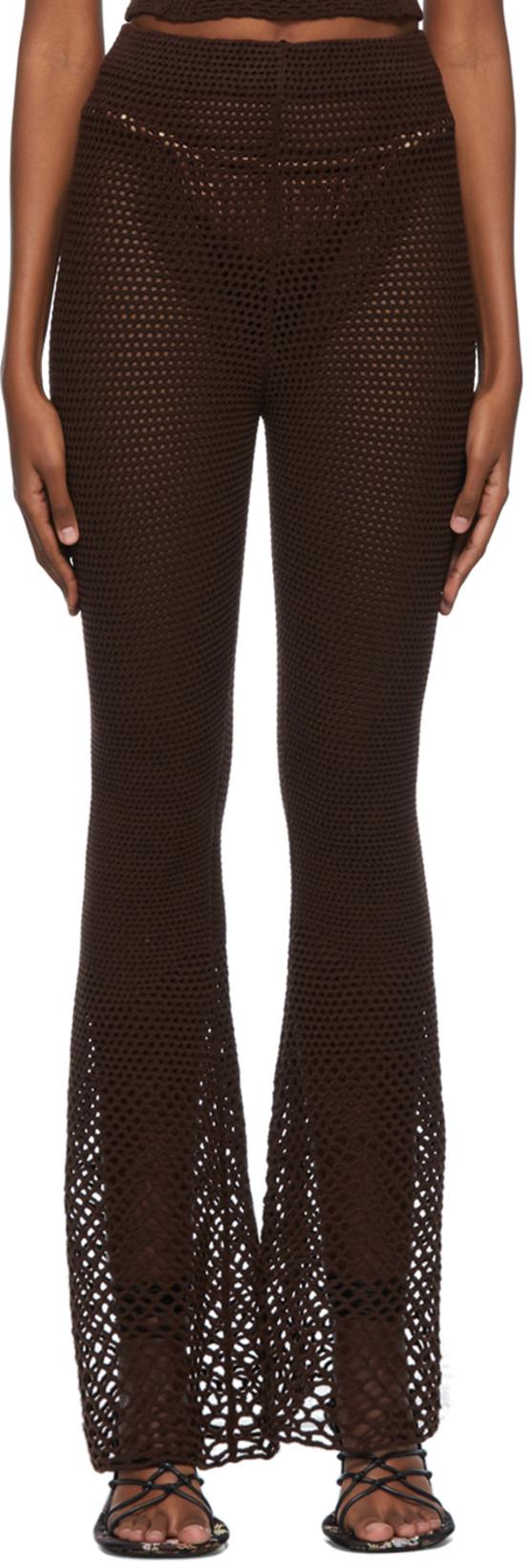 Brown Acrylic Lounge Pants by ISA BOULDER