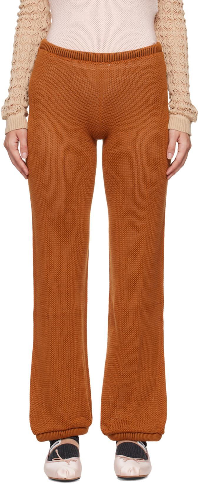 Brown Isabella Straight Lounge Pants by ISA BOULDER
