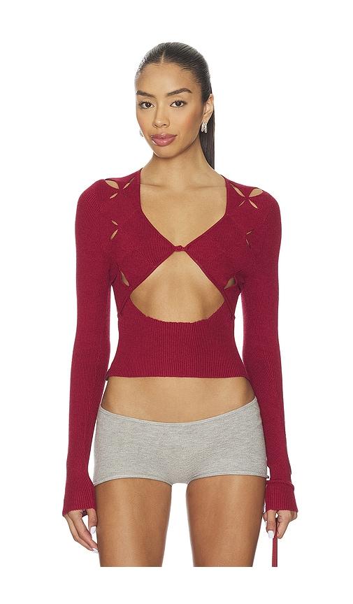 ISA BOULDER Argyle Open Top in Red by ISA BOULDER