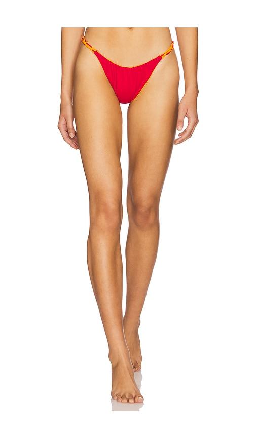 ISA BOULDER Braidchain Bikini Bottom in Red by ISA BOULDER
