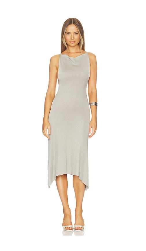 ISA BOULDER Cowl Neck Dress in Grey by ISA BOULDER