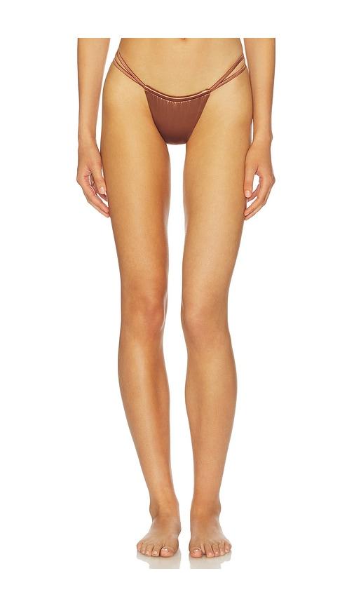 ISA BOULDER Leaves Bikini Bottom in Metallic Bronze by ISA BOULDER