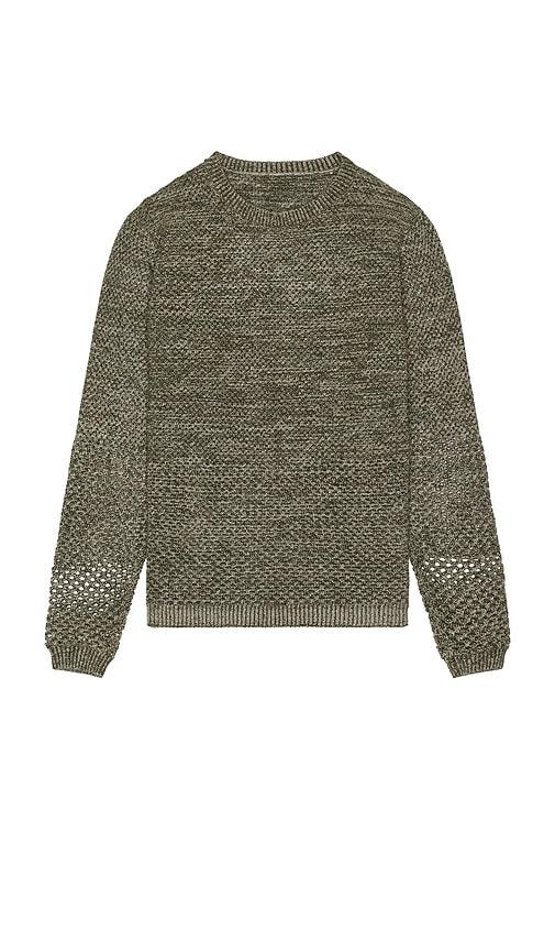 ISA BOULDER Solid Crochet Crewneck Sweater in Grey by ISA BOULDER