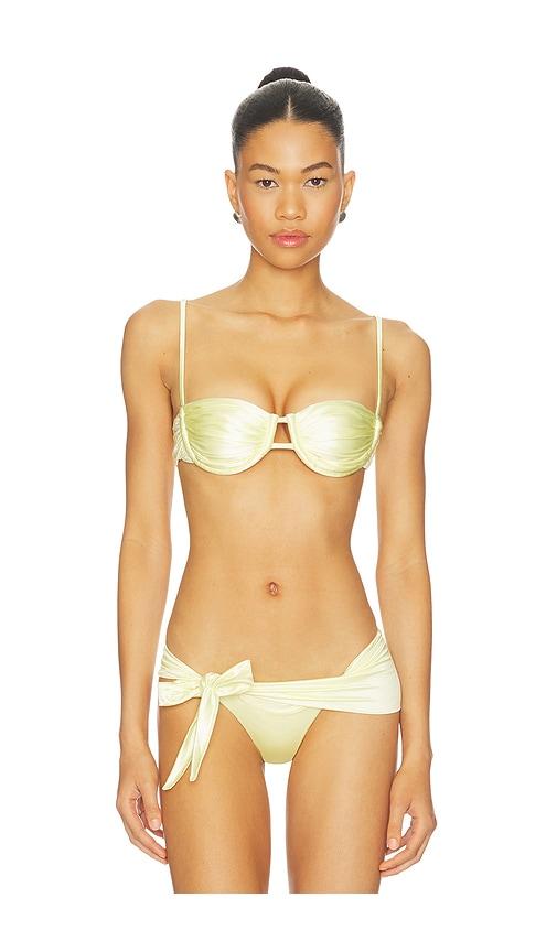ISA BOULDER Static Bikini Top in Lemon by ISA BOULDER